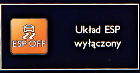 System ESP wyłącza się do prędkości 50 km/h. Po jej przekroczeniu uruchamia się automatycznie. /Motor
