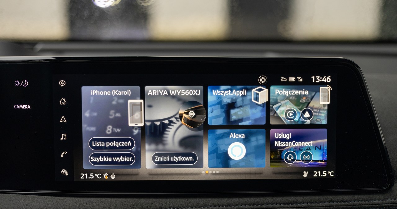 System multimedialny w Nissanie Ariya sprawia niezłe wrażenie, ale są na rynku lepsze rozwiązania /Karol Tynka