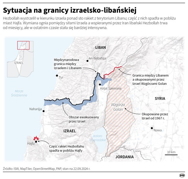 Sytuacja na granicy izraelsko-libańskiej /	Maciej Zieliński /PAP