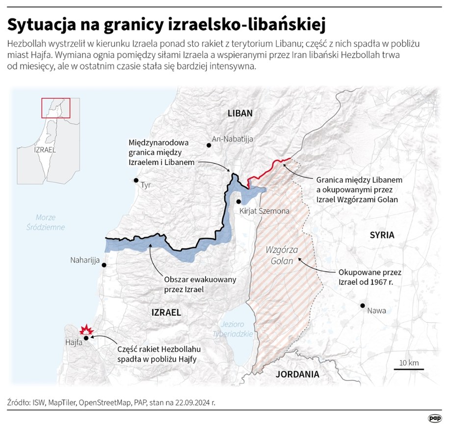 Sytuacja na granicy izraelsko-libańskiej /	Maciej Zieliński /PAP