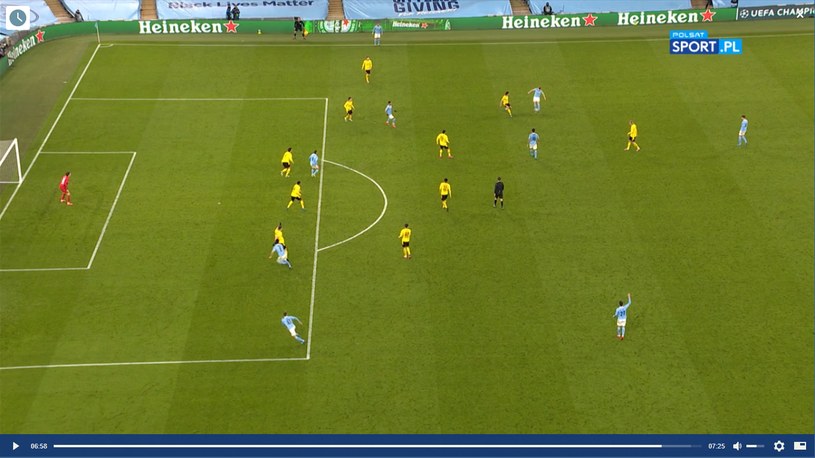 Sytuacja z meczu Manchester City - Borussia Dortmund /Polsat /Polsat Sport