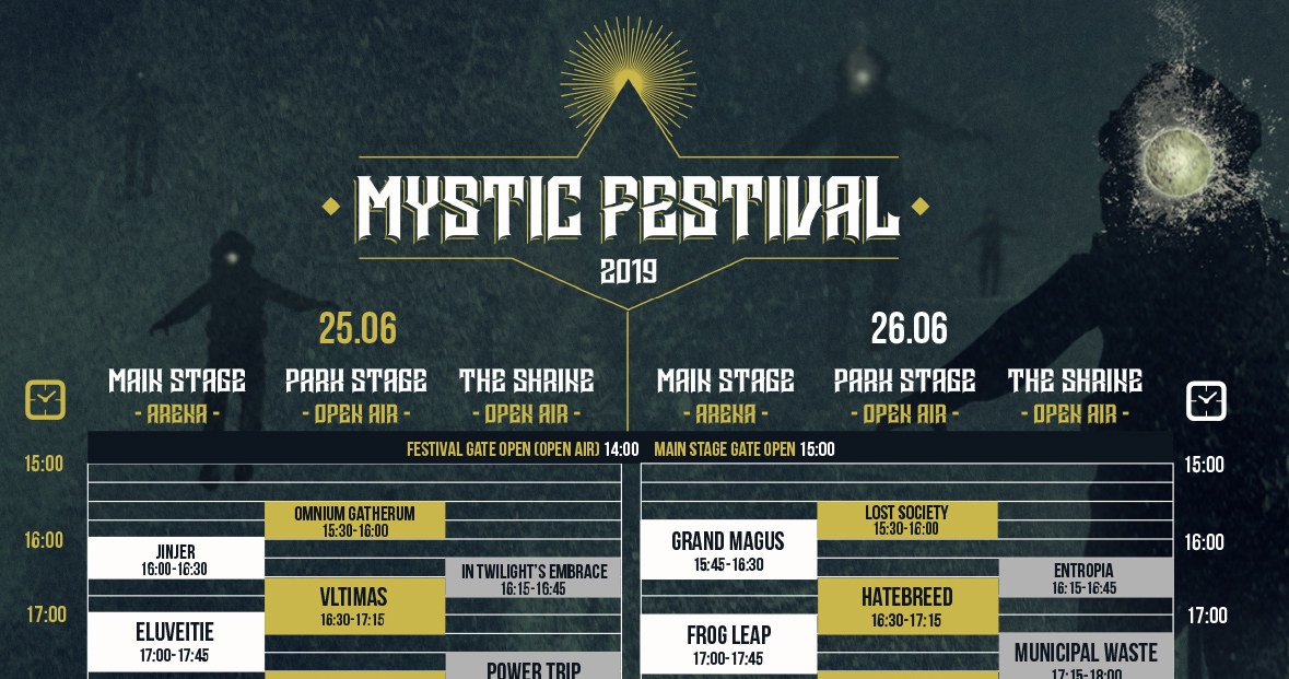 Szczegółowy podział na sceny Mystic Festival 2019 /materiały prasowe