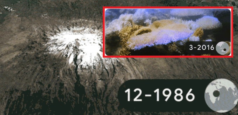 Szczyt Kilimandżaro na zdjęciu z 1986 roku w Google Doodle z okazji Dnia Ziemi/ fot. Google Doodle /