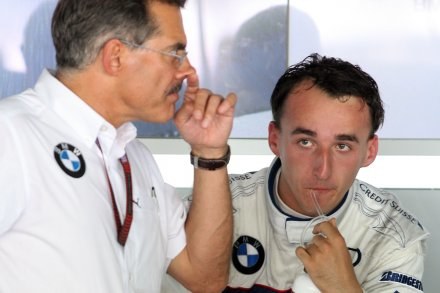 Szef BMW Sauber Mario Theissen i Robert Kubica Fot. Maciej Śmiarowski /Agencja Przegląd Sportowy