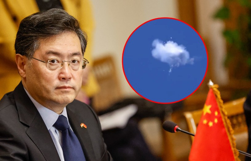 Szef chińskiego MSZ Qin Gang /KHALED DESOUKI; Twitter/NEXTA (screen) /AFP