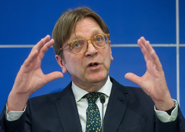 Szef frakcji liberalnej w Parlamencie Europejskim Guy Verhofstadt. /PAP/EPA
