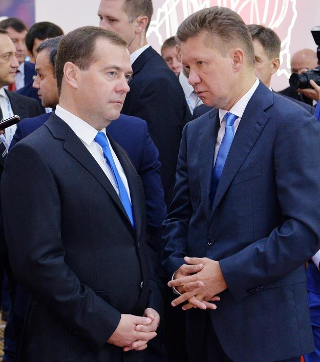 Szef Gazprom Aleksiej Miller i wiceszef Aleksandr Miedwiediew /AFP