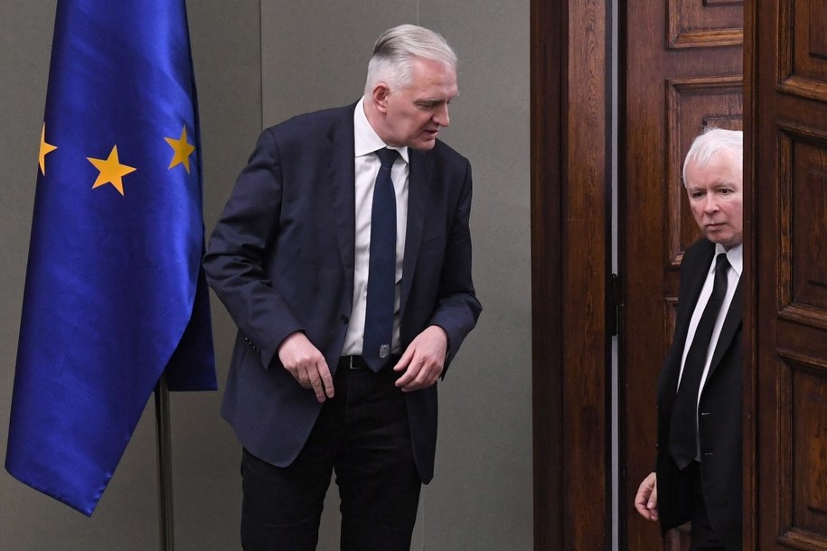 Szef Porozumienia Jarosław Gowin i prezes PiS Jarosław Kaczyński /Piotr Nowak /PAP