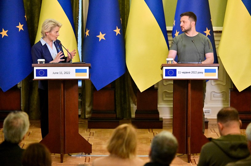 Szefowa KE i prezydent Ukrainy /AFP