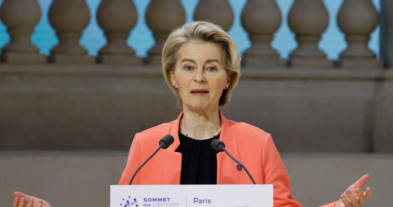 Szefowa Komisji Europejskiej Ursula von der Leyen poinformowała o uruchomieniu nowej inicjatywy InvestAI /LUDOVIC MARIN /AFP