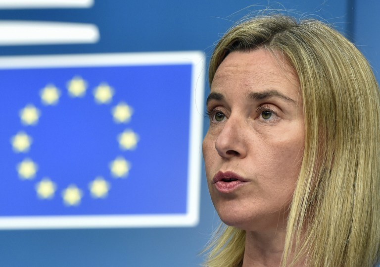Szefowa unijnej dyplomacji Federica Mogherini /JOHN THYS / AFP /AFP
