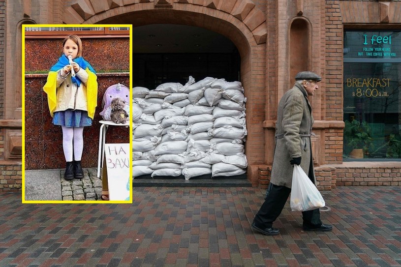 Sześciolatka na ulicach Dniepru zbiera pieniądze na kamizelki kuloodporne dla ukraińskich żołnierzy. Gra wtedy na flecie /EMRE CAYLAK/AFP, Suspilne Media /Archiwum