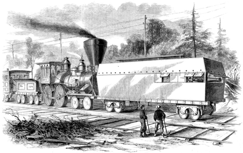Szkic korespondenta wojennego Williama C. Russella, przedstawiający wyobrażenie "Railroad Battery"