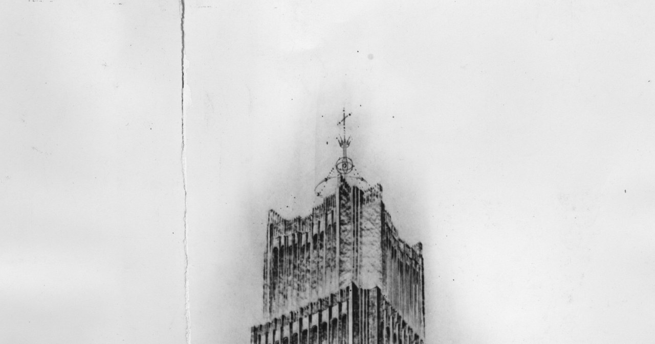 Szkic projektu Świątyni Opatrzności Bohdana Pniewskiego z 1931 roku /Z archiwum Narodowego Archiwum Cyfrowego