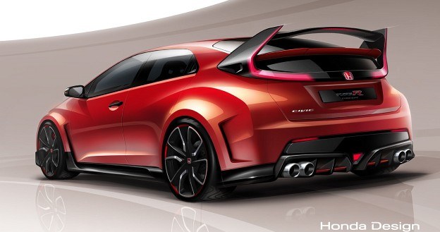 Szkic prototypu nowej Hondy Civic Type R. /Honda