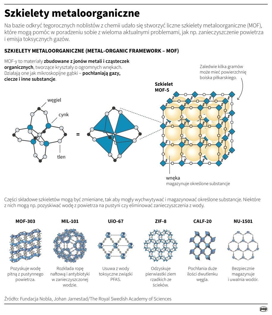 Szkielety metalo-organiczne /Mateusz Krymski /PAP
