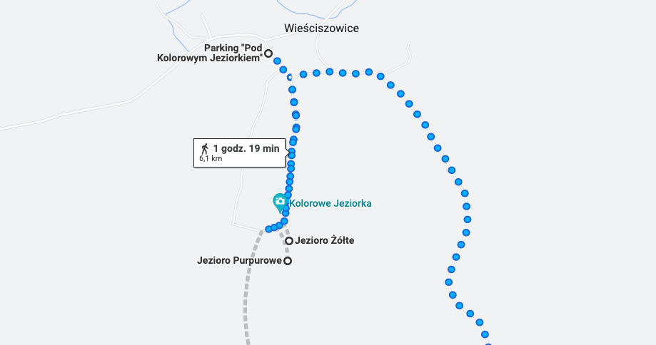 Szlaki na Kolorowe Jeziorka /Google Maps /materiał zewnętrzny