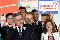 Sztab wyborczy Bronisława Komorowskiego tuż po ogłoszeniu wyników