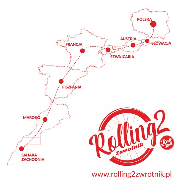 Sztafeta "Rolling2Zwrotnik" przejedzie trasę długości 7 tysięcy kilometrów /Materiały prasowe