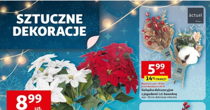 Sztuczne dekoracje świąteczne z Auchan – wyjątkowa oferta w atrakcyjnych cenach! /Auchan /INTERIA.PL