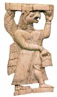 Sztuka Urartu, skrzydlaty demon, VIII w. p.n.e. /Encyklopedia Internautica