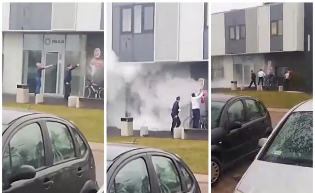 Szubin: Mężczyzna obrzucił komisariat policji koktajlami Mołotowa