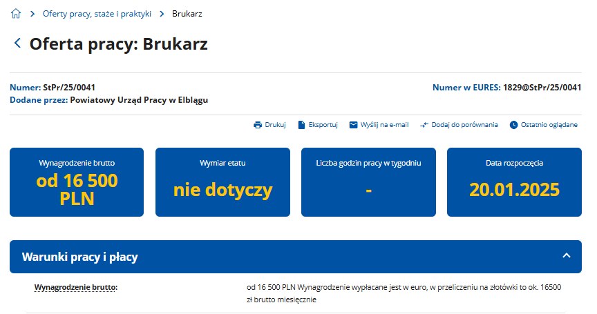 Szukają ludzi do pracy i płacą nawet 16,5 tys. zł /Centralna Baza Ofert Pracy /materiał zewnętrzny