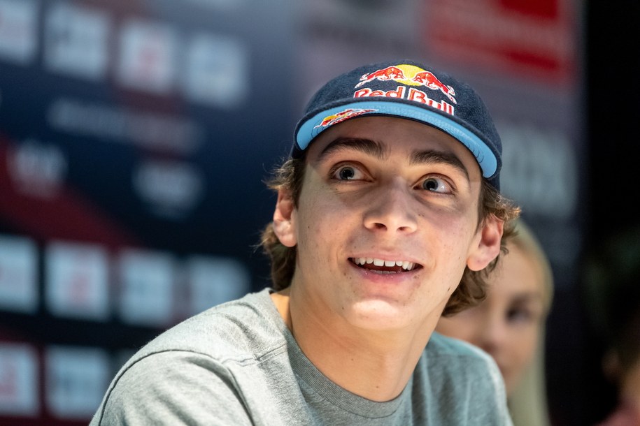 Szwed Armand Duplantis, podczas konferencji prasowej przed szóstą edycją halowego mityngu lekkoatletycznego Orlen Copernicus Cup Toruń 2020 / 	Tytus Żmijewski    /PAP