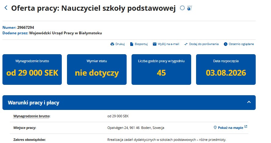 Szwedzi szukają w Polsce nauczycieli, płacą małą fortunę /Centralna Baza Ofert Pracy /materiał zewnętrzny