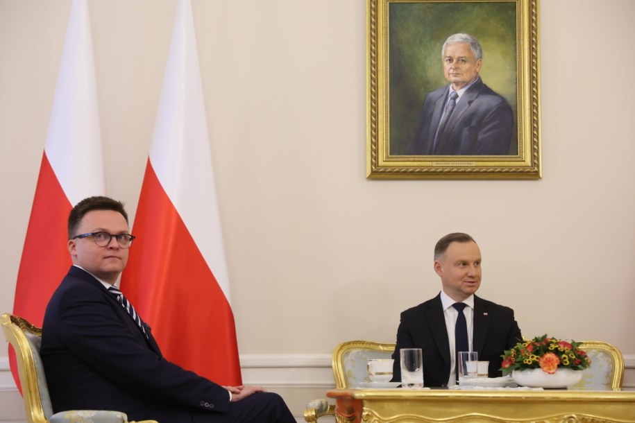 Szymon Hołownia i Andrzej Duda /Leszek Szymański /PAP