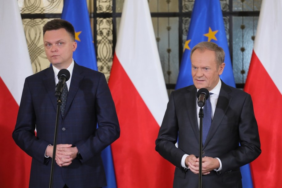 Szymon Hołownia i Donald Tusk /Paweł Supernak /PAP