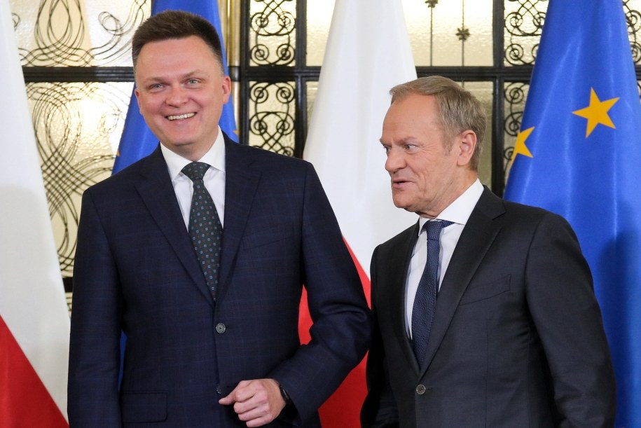 Szymon Hołownia i Donald Tusk /Paweł Supernak /PAP