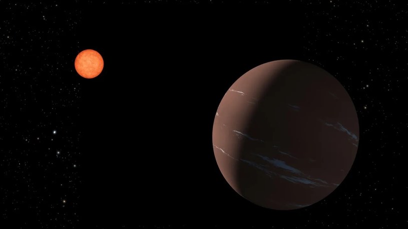 Ta ilustracja pokazuje, w jaki sposób planeta TOI-715 b, super-Ziemia w ekosferze wokół swojej gwiazdy, może wydawać się pobliskiemu obserwatorowi. /NASA/JPL-Caltech /domena publiczna