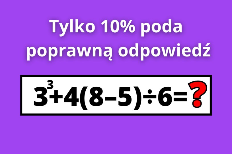 Ta zagadka matematyczna podzieliła internautów. Czy jesteś w stanie ją poprawnie rozwiązać? /INTERIA.PL