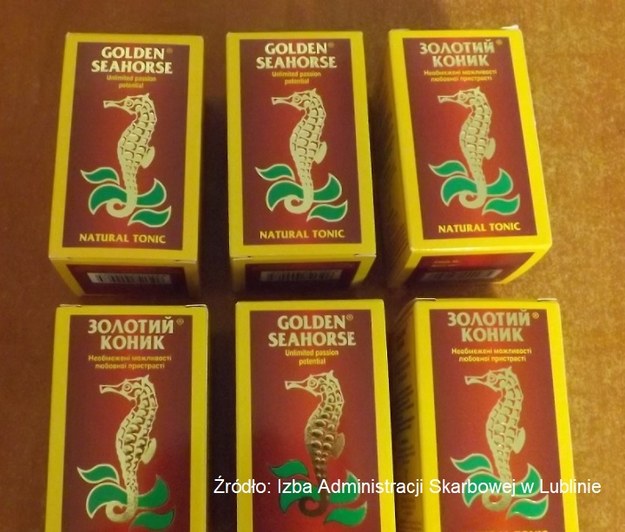 Tabletki zawierające wyciąg z konika morskiego. /Izba Administracji Skarbowej w Lublinie /Materiały prasowe
