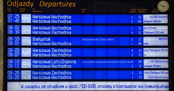 Tablica informacyjna na Dworcu Centralnym w Warszawie /Michał Dukaczewski /RMF FM