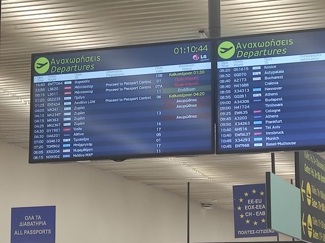 Tablica lotniczych połączeń /Gorąca Linia /