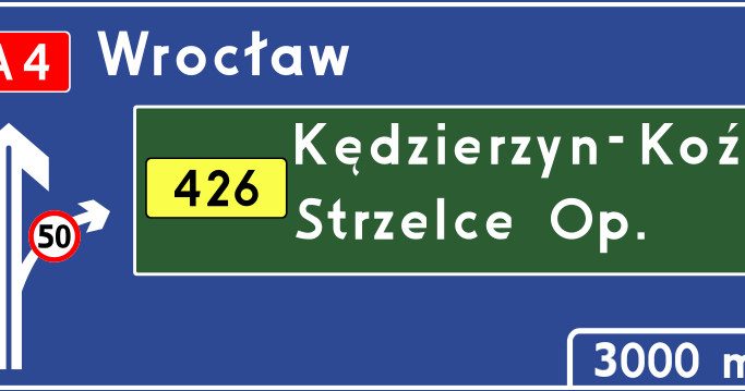 Tablica uprzedzająca o zbliżaniu się do zjazdu z autostrady /Informacja prasowa