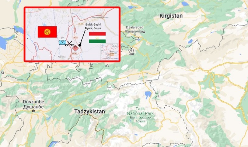 Tadżykistan-Kirgistan. Strzały na granicy /Google Maps /
