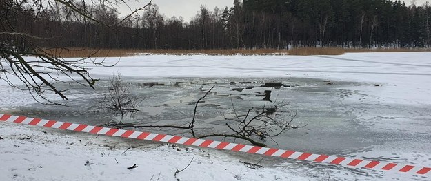 Tafla lodu załamała się pod zwierzętami /fot. st. str. Kamil Pilecki /Facebook