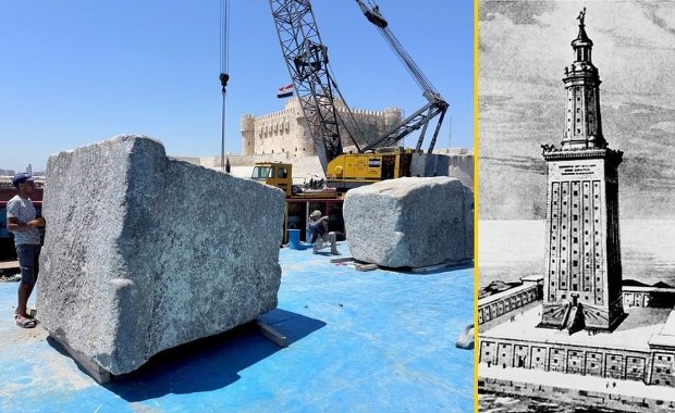 Tajemnice latarni z Faros pod lupą. Z dna morza wydobyto potężne fragmenty