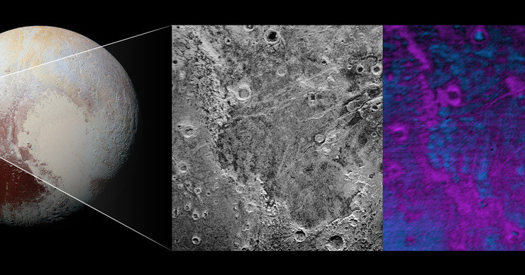 Tajemnicze ślady "ugryzienia" na zachodniej półkuli Plutona /NASA