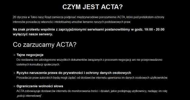 Tak będzie wyglądać plansza, do której prowadzić będą linki umieszczone w protestujących serwisach /INTERIA.PL