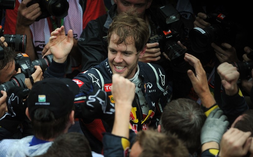 Tak cieszył się Vettel /AFP