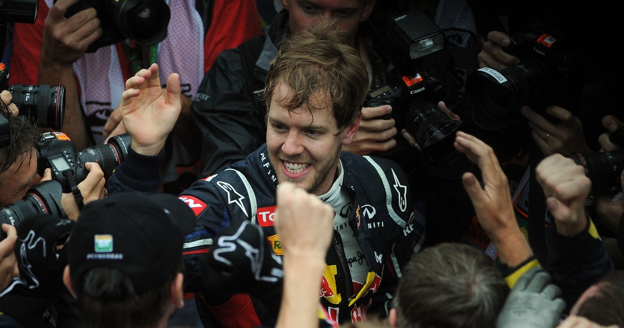 Tak cieszył się Vettel /AFP