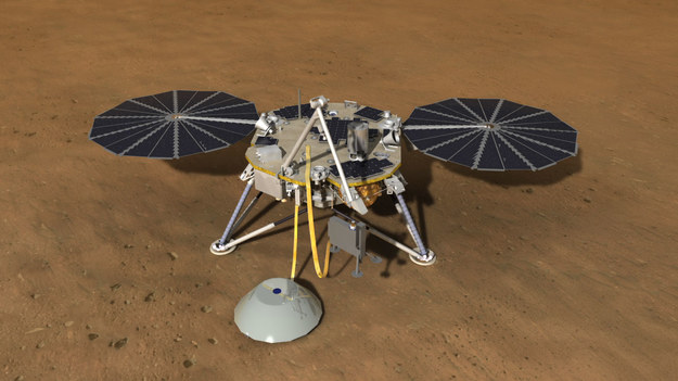 Tak InSight powinien wyglądac na powierzchni Marsa /NASA /Materiały prasowe
