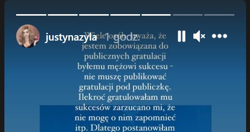 Tak Justyna Żyła tłumaczyła się z braku oficjalnych gratulacji dla Piotra Żyły /Instagram/justynazyla /Instagram