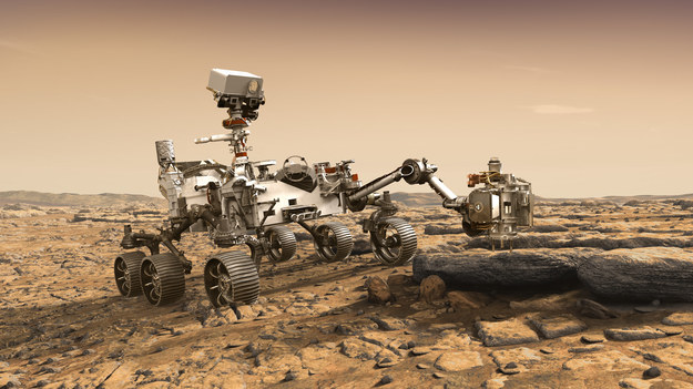 Tak łazik Mars 2020 ma wygladac na powierzchni Czerwonej Planety /NASA/JPL-Caltech /Materiały prasowe