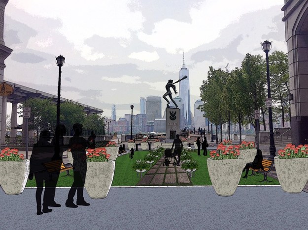 Tak ma wyglądać otoczenie Pomnika Katyńskiego w Jersey City po przeniesieniu monumentu /materiały prasowe /