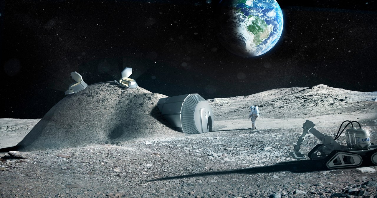 Tak mogłaby wyglądać baza na Księżycu /ESA/Foster + Partners /domena publiczna